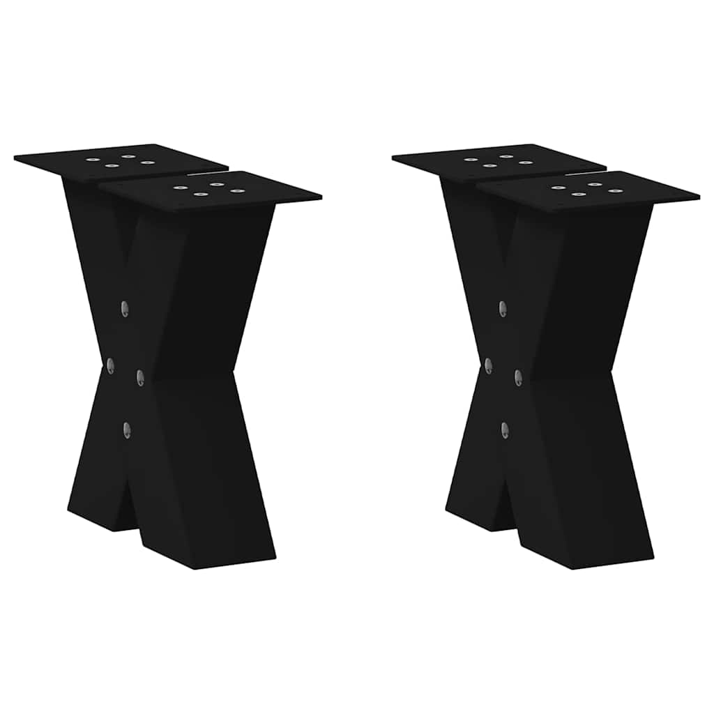 Gambe per Tavolino da CaffÃ¨ a X 2 pz Nere 30x(30-31) cm Acciaio