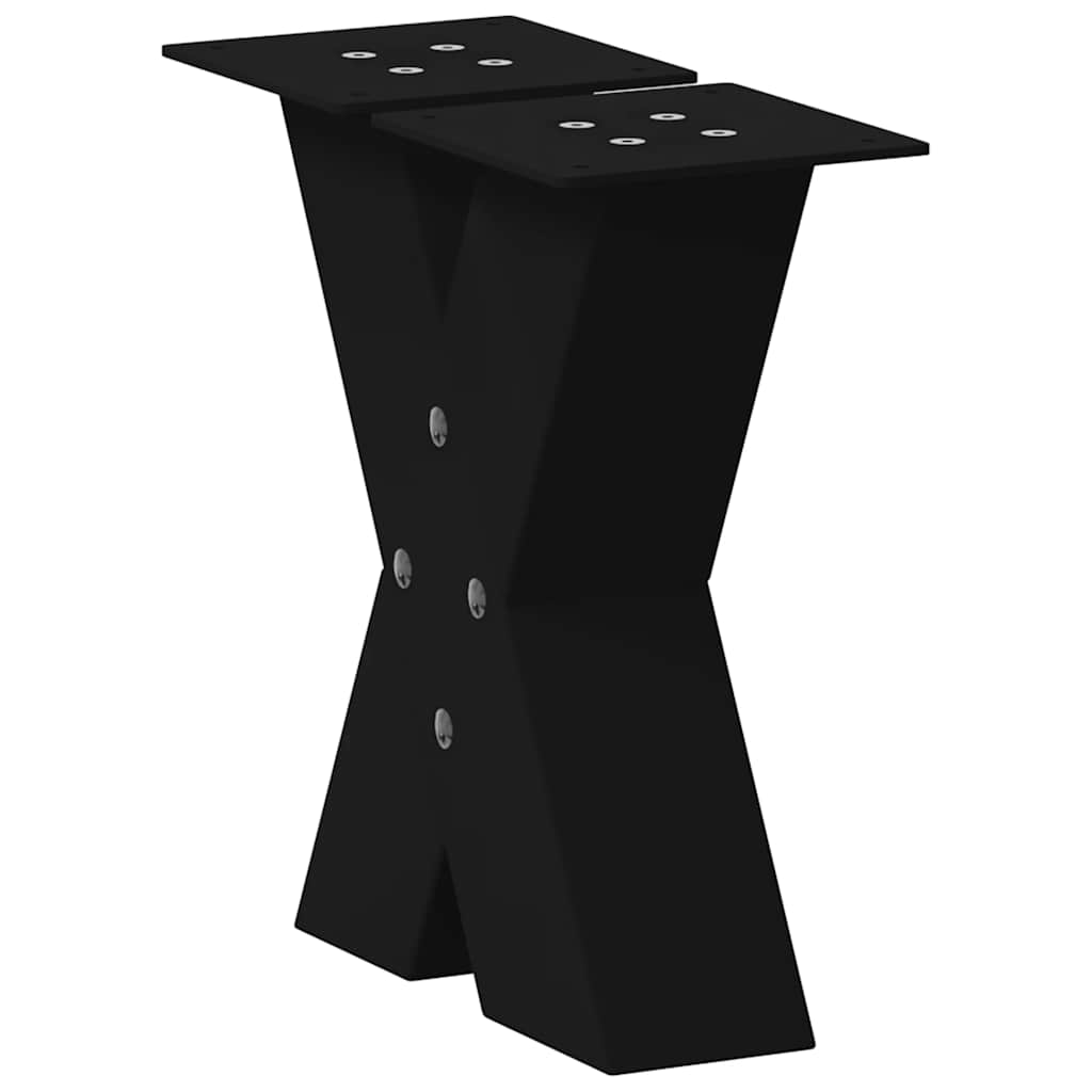 Gambe per Tavolino da CaffÃ¨ a X 2 pz Nere 30x(30-31) cm Acciaio