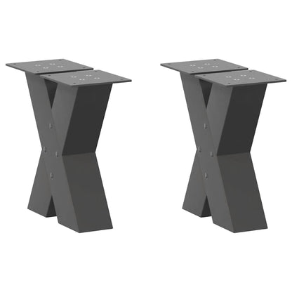 Gambe per Tavolino da CaffÃ¨ a Forma di X 2 pz Antracite 30x(30-31) cm Acciaio