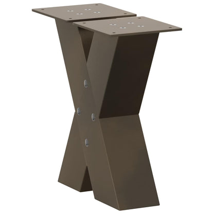 Gambe per Tavolino da CaffÃ¨ a Forma di X 2 pz Acciaio Naturale 30x(30-31) cm Acciaio