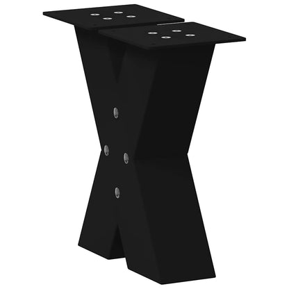 Gambe per Tavolino da CaffÃ¨ a Forma di X 2 pz Nere 40x(30-31) cm Acciaio