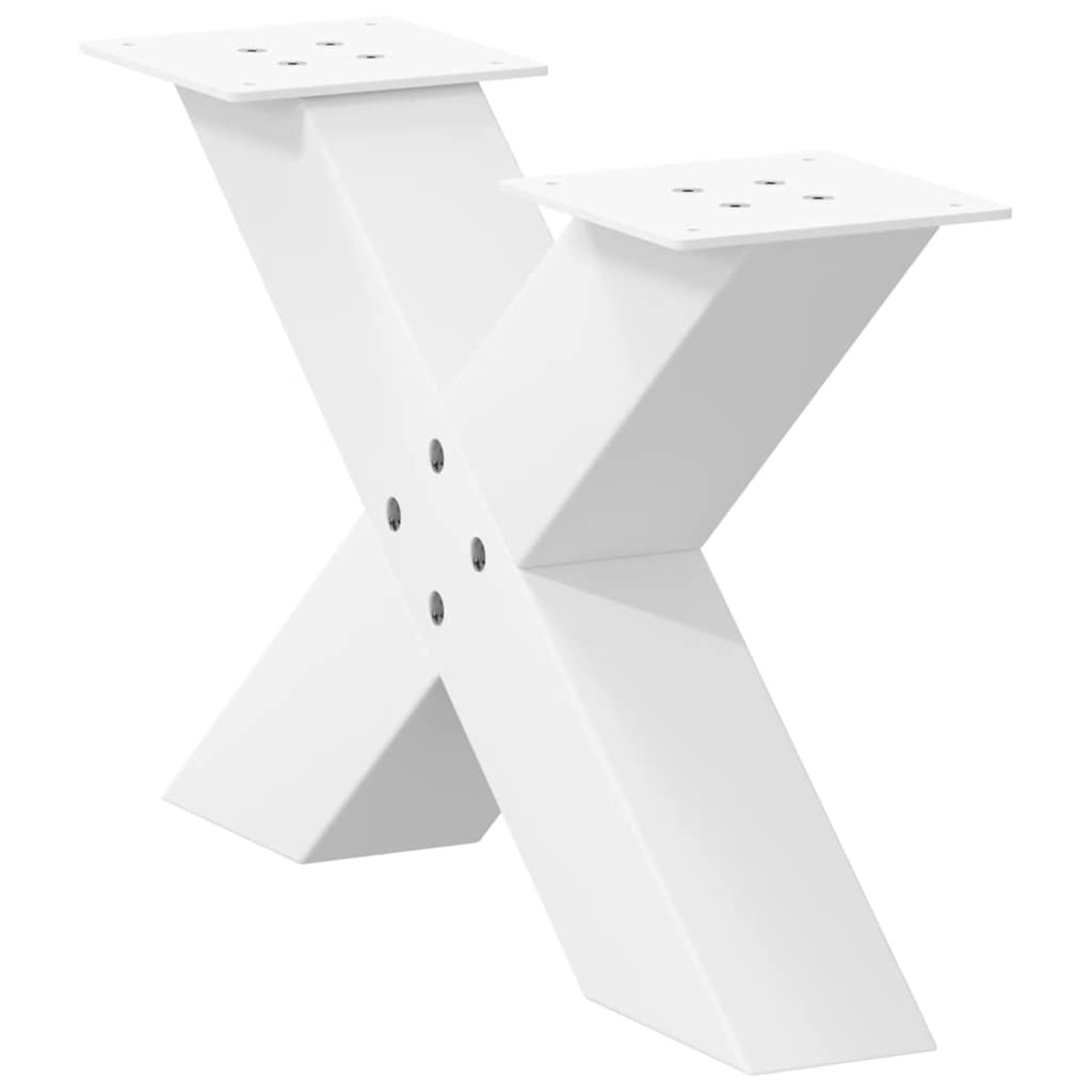 Gambe per Tavolino da CaffÃ¨ a X 2 pz Bianche 50x(30-31) cm Acciaio