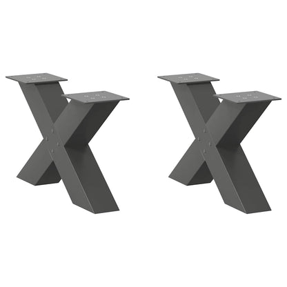Gambe per Tavolino da CaffÃ¨ a Forma di X 2 pz Antracite 50x(30-31) cm Acciaio
