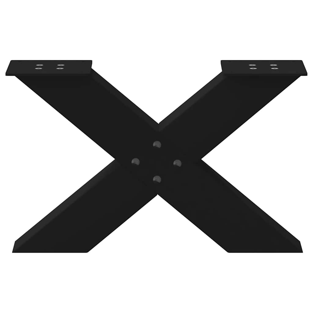 Gambe per Tavolino da CaffÃ¨ a Forma di X 2 pz Nere 60x(30-31) cm Acciaio