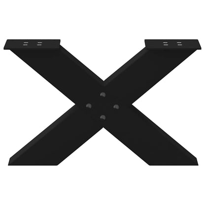 Gambe per Tavolino da CaffÃ¨ a Forma di X 2 pz Nere 60x(30-31) cm Acciaio