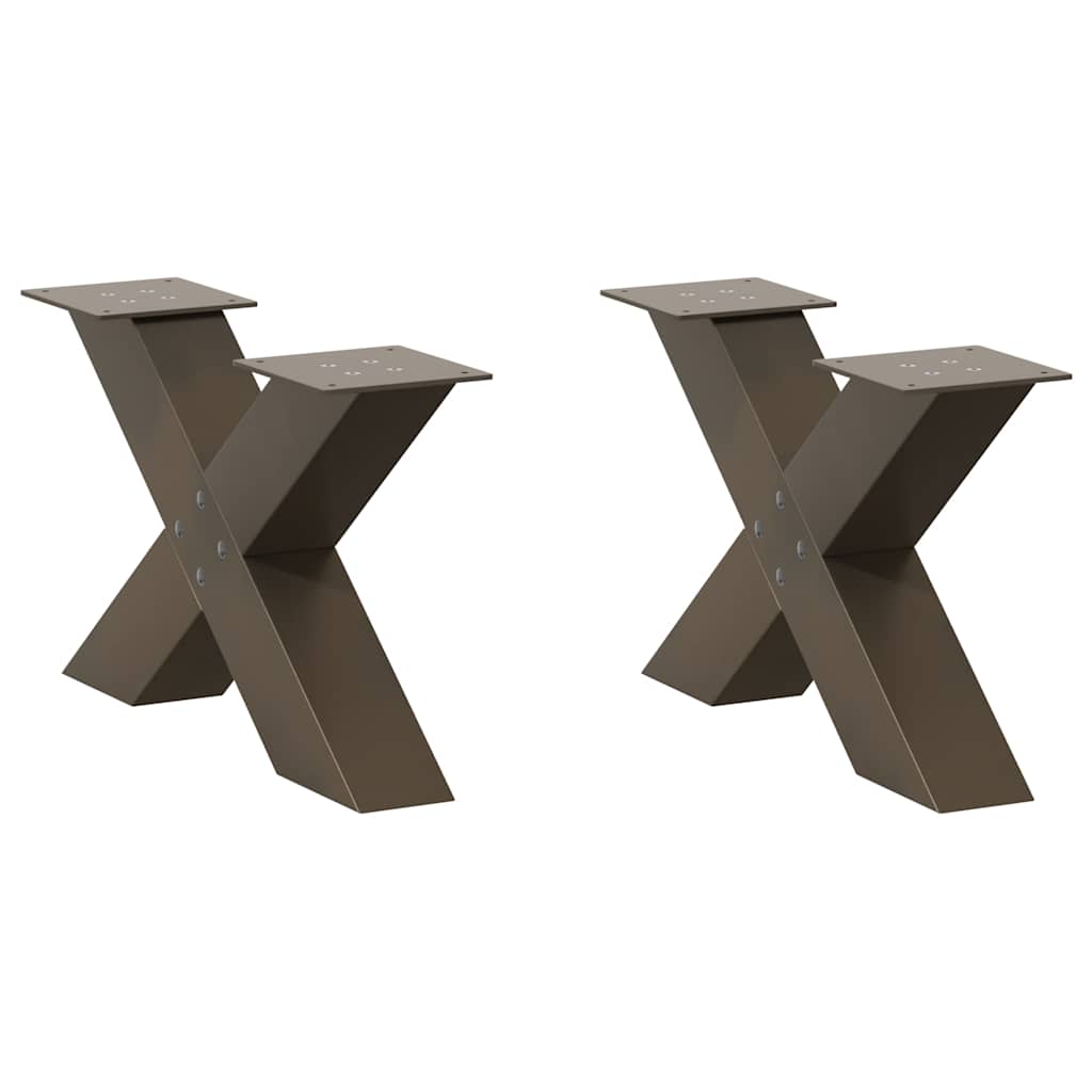 Gambe Tavolino da CaffÃ¨ a X 2 pz Naturale 60x(30-31) cm in Acciaio