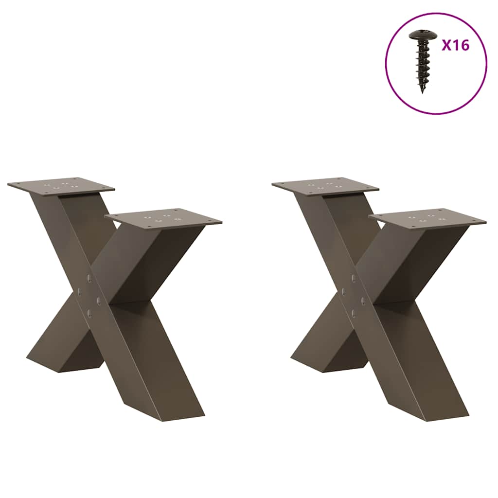 Gambe Tavolino da CaffÃ¨ a X 2 pz Naturale 60x(30-31) cm in Acciaio