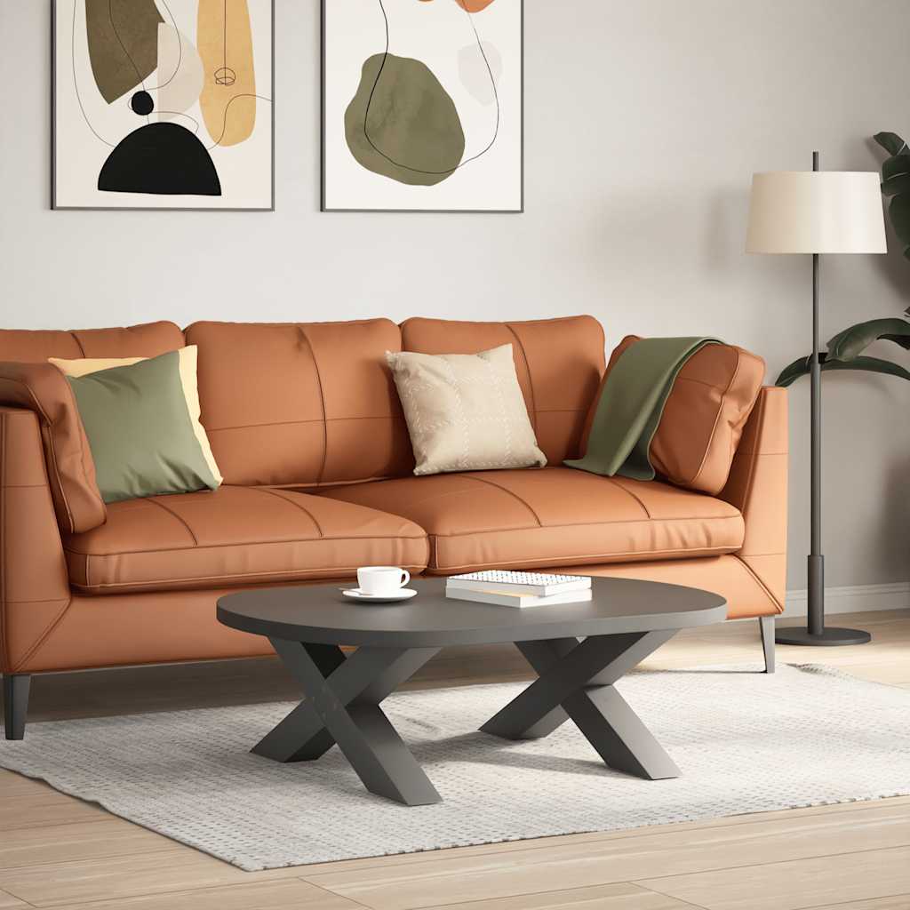 Gambe per Tavolino da CaffÃ¨ a Forma di X 2 pz Antracite 70x(30-31) cm Acciaio