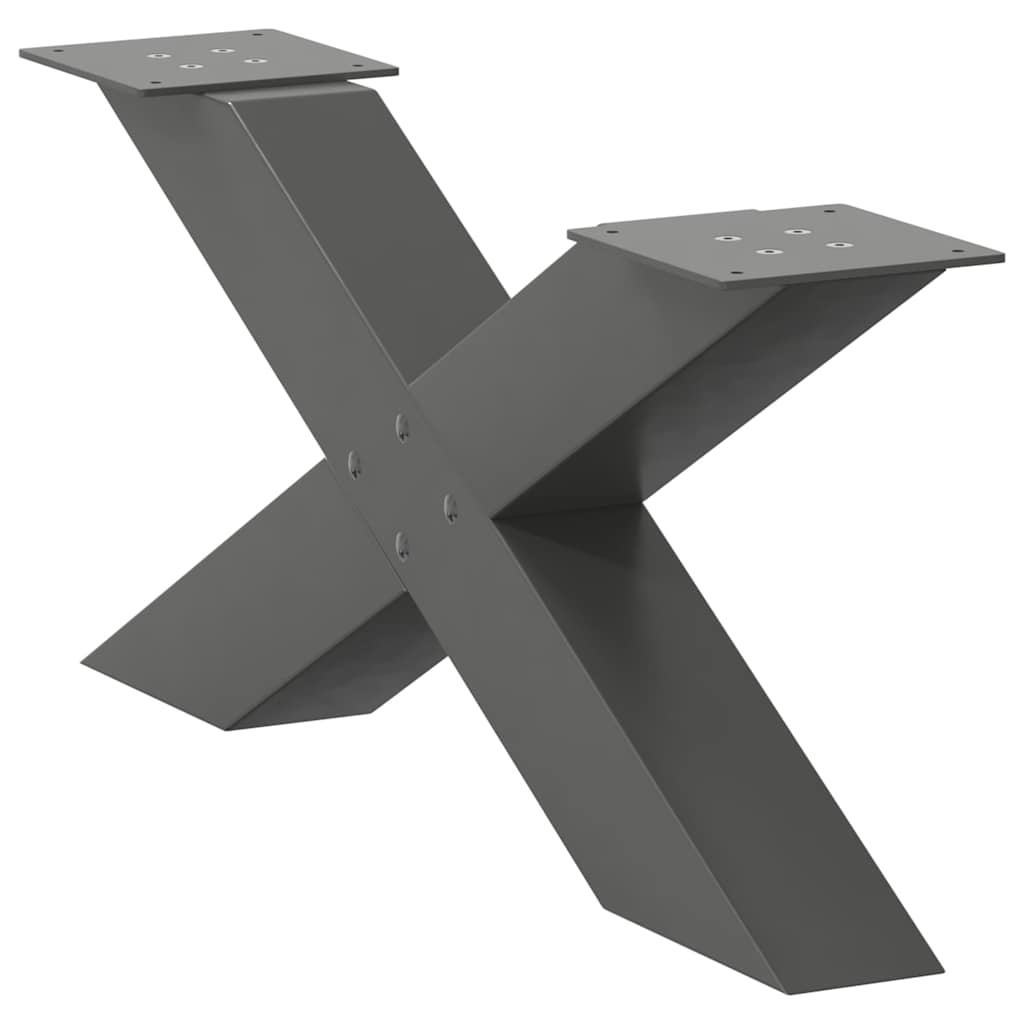 Gambe per Tavolino da CaffÃ¨ a Forma di X 2 pz Antracite 70x(30-31) cm Acciaio