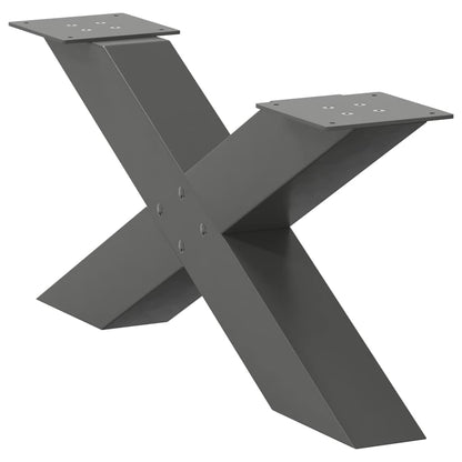 Gambe per Tavolino da CaffÃ¨ a Forma di X 2 pz Antracite 70x(30-31) cm Acciaio