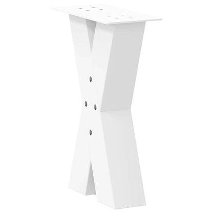 Gambe per Tavolino da CaffÃ¨ a Forma di X 2 pz Bianche 28x(42-43) cm Acciaio