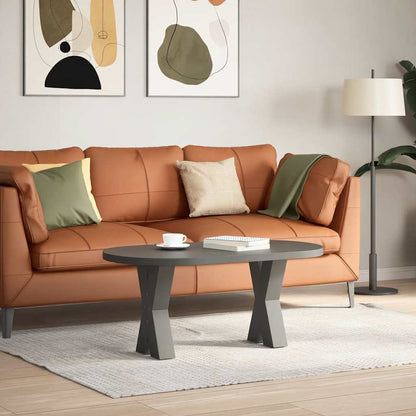 Gambe per Tavolino da CaffÃ¨ a Forma di X 2 pz Antracite 28x(42-43) cm Acciaio