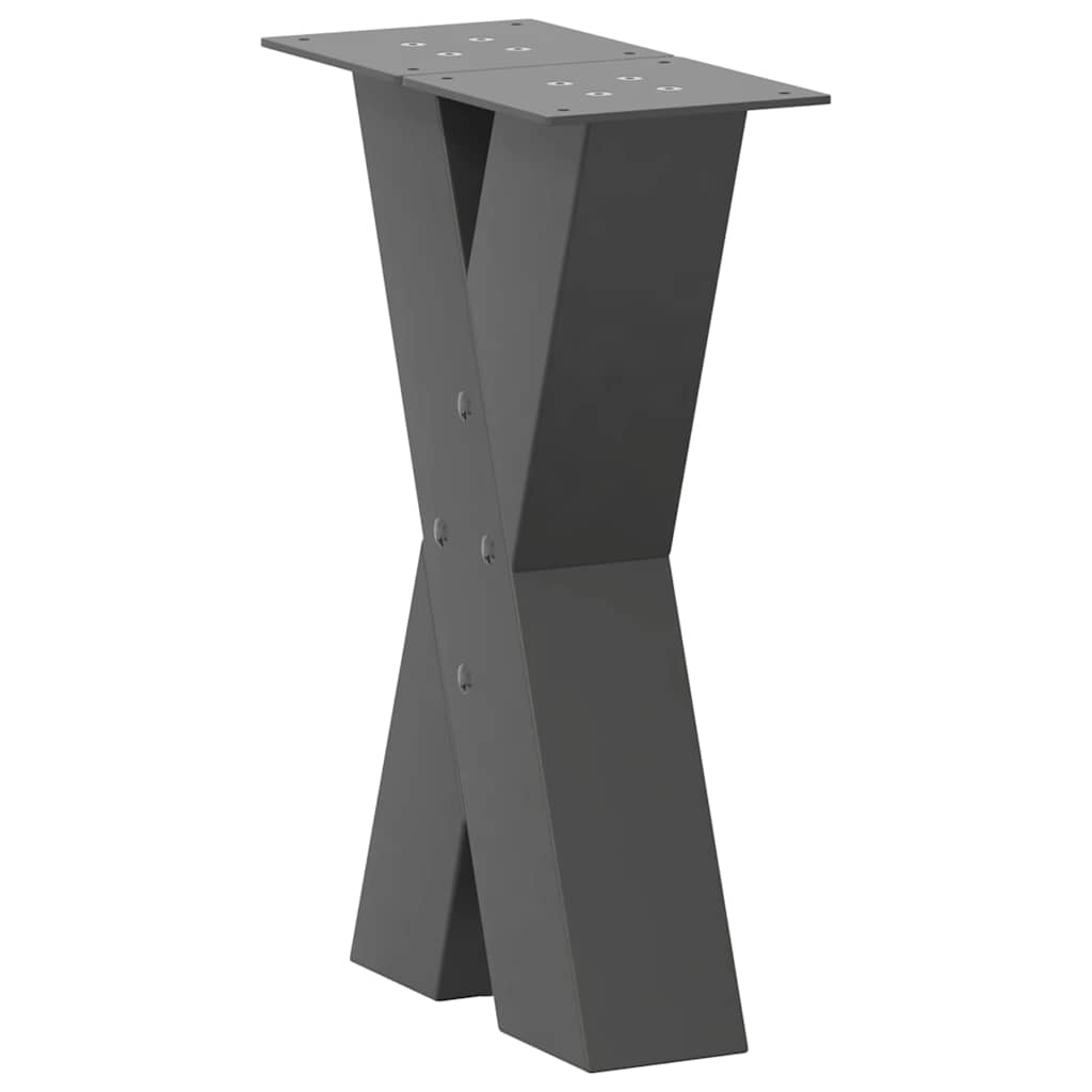Gambe per Tavolino da CaffÃ¨ a Forma di X 2 pz Antracite 28x(42-43) cm Acciaio