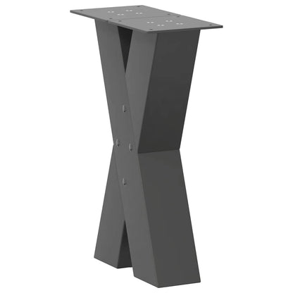 Gambe per Tavolino da CaffÃ¨ a Forma di X 2 pz Antracite 28x(42-43) cm Acciaio