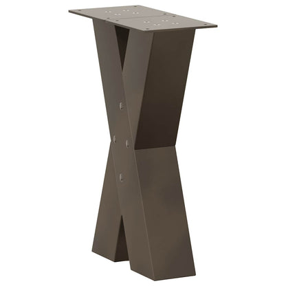 Gambe per Tavolino da CaffÃ¨ a Forma di X 2 pz Acciaio Naturale 28x(42-43) cm Acciaio