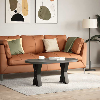 Gambe per Tavolino da CaffÃ¨ a Forma di X 2 pz Nere 38x(42-43) cm Acciaio