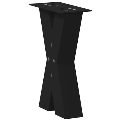 Gambe per Tavolino da CaffÃ¨ a Forma di X 2 pz Nere 38x(42-43) cm Acciaio