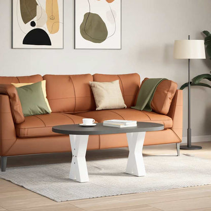 Gambe per Tavolino da CaffÃ¨ a Forma di X 2 pz Bianche 38x(42-43) cm Acciaio