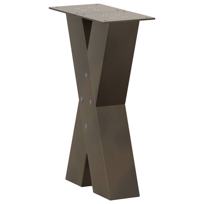 Gambe per Tavolino da CaffÃ¨ a Forma di X 2 pz Acciaio Naturale 38x(42-43) cm Acciaio