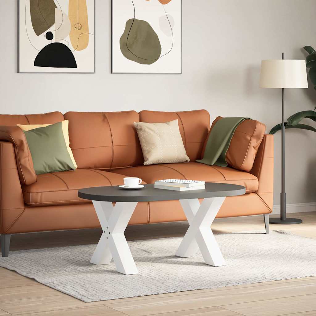 Gambe Tavolino CaffÃ¨ a X 2 pz Bianco 50x(42-43) cm Acciaio