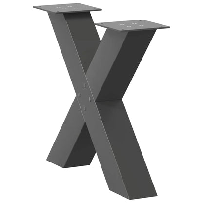 Gambe per Tavolino da CaffÃ¨ a Forma di X 2 pz Antracite 50x(42-43) cm Acciaio