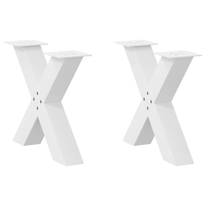 Gambe per Tavolino da CaffÃ¨ a X 2 pz Bianche 60x(42-43) cm Acciaio