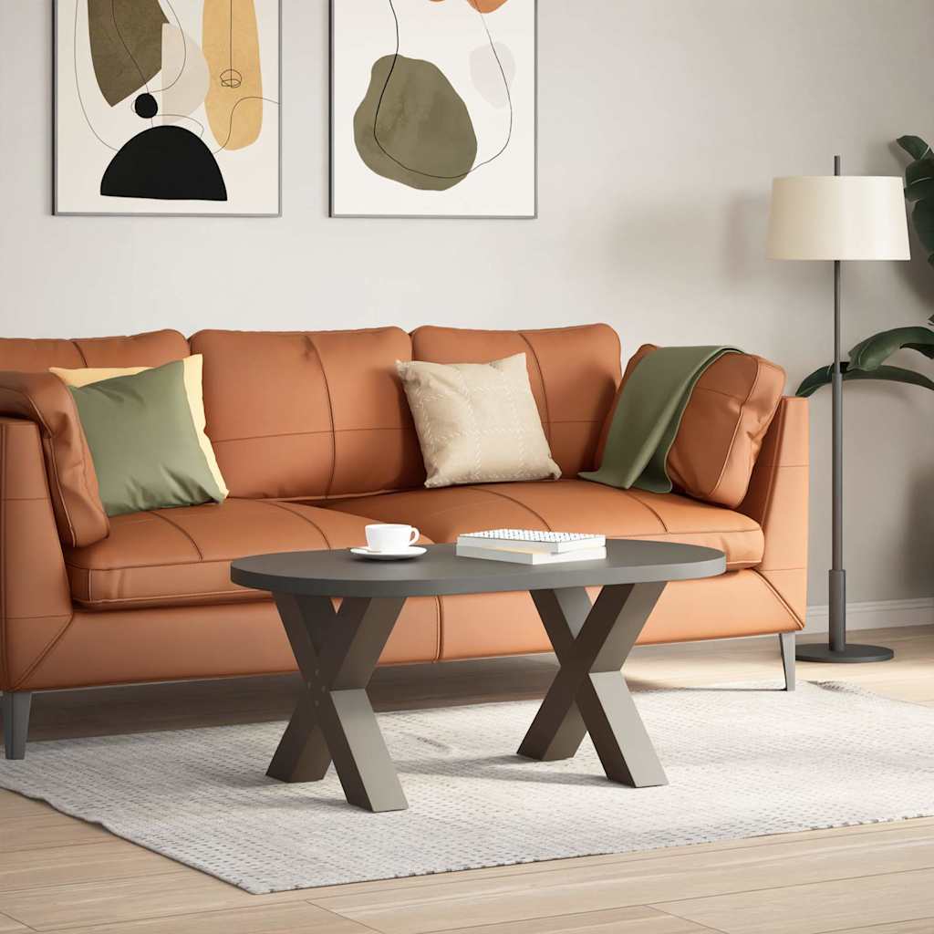 Gambe per Tavolino da CaffÃ¨ a Forma di X 2 pz Acciaio Naturale 60x(42-43) cm Acciaio