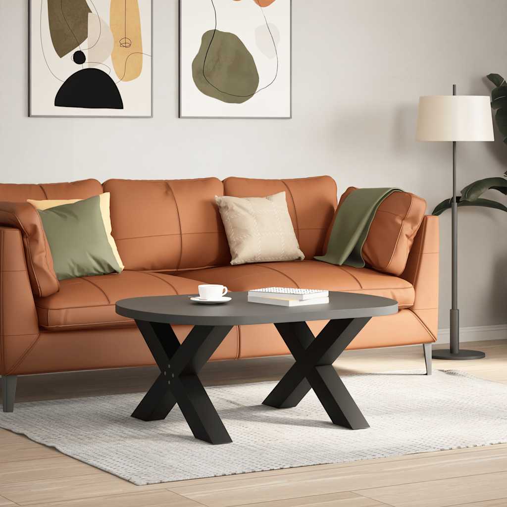 Gambe per Tavolino da CaffÃ¨ a Forma di X 2 pz Nere 70x(42-43) cm Acciaio