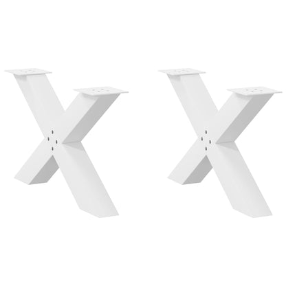Gambe per Tavolino da CaffÃ¨ a Forma di X 2 pz Bianche 70x(42-43) cm Acciaio