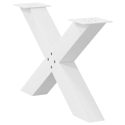 Gambe per Tavolino da CaffÃ¨ a Forma di X 2 pz Bianche 70x(42-43) cm Acciaio