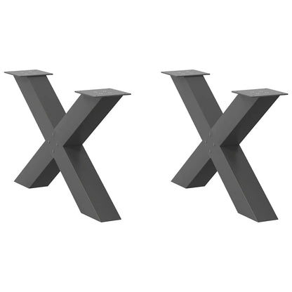 Gambe per Tavolino da CaffÃ¨ a Forma di X 2 pz Antracite 70x(42-43) cm Acciaio