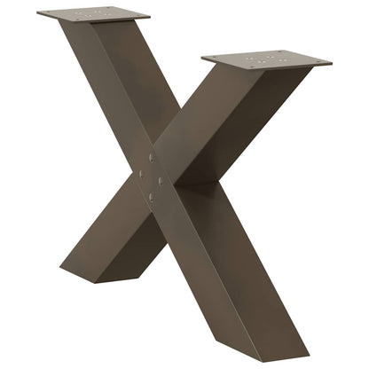 Gambe per Tavolino da CaffÃ¨ a Forma di X 2 pz Acciaio Naturale 70x(42-43) cm Acciaio