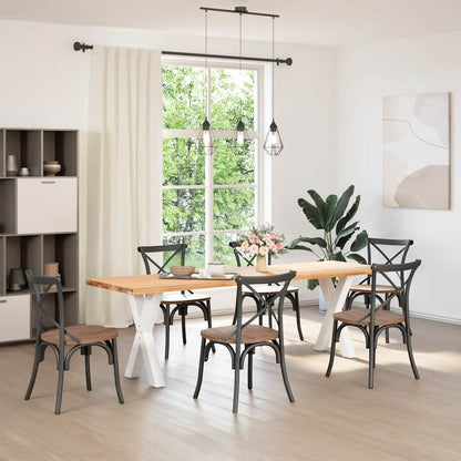 Gambe per tavolo da pranzo a forma di X 2 pz bianche 60x(72-73) cm in acciaio