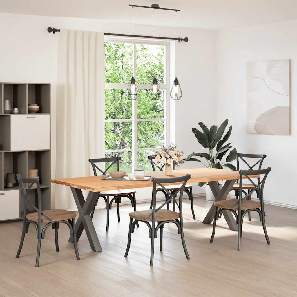 Gambe per tavolo da pranzo a forma di X 2 pz Antracite 70x(72-73) cm Acciaio