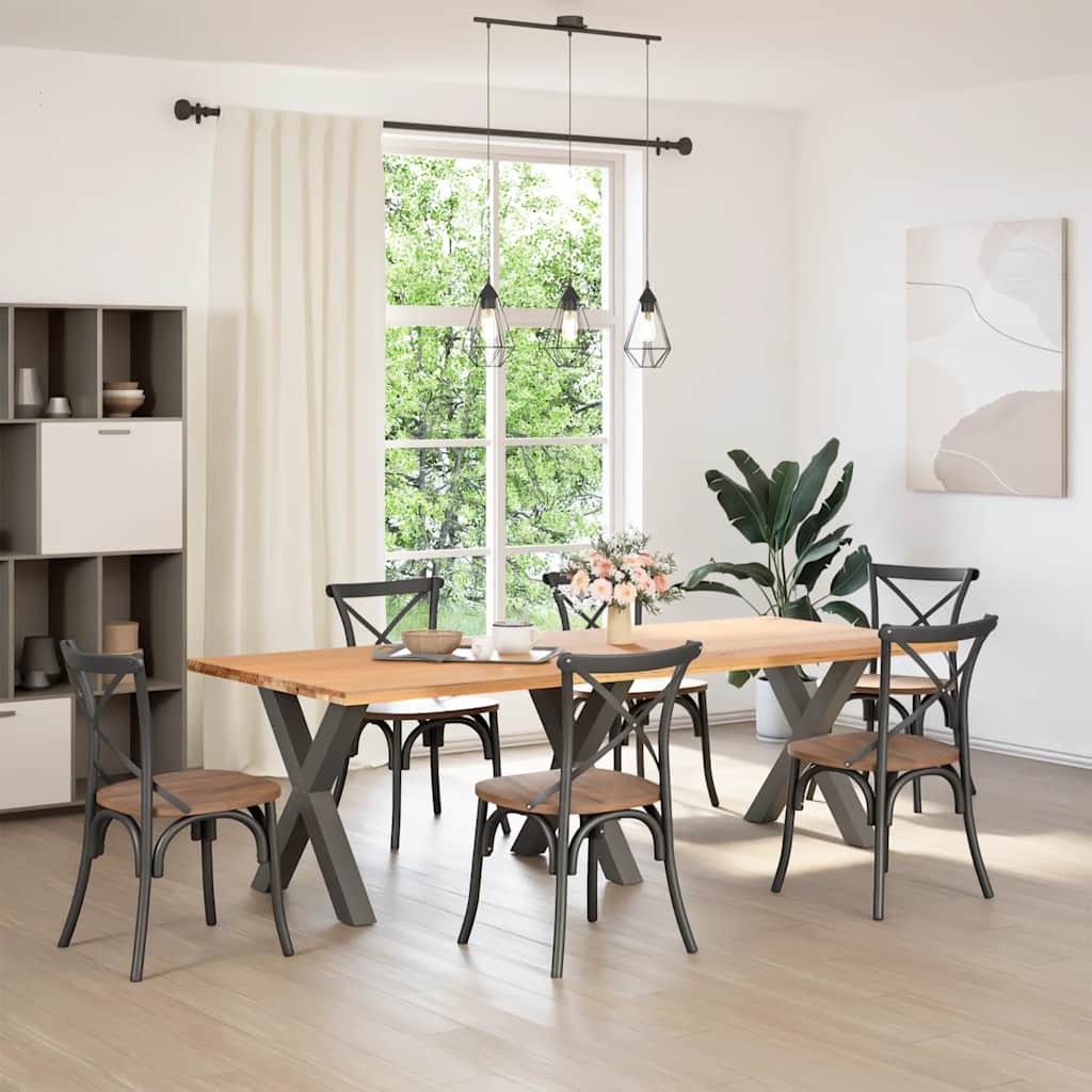 Gambe per tavolo da pranzo a forma di X 3 pz Antracite 70x(72-73) cm Acciaio