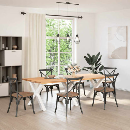 Gambe per tavolo da pranzo a forma di X 3 pz bianche 90x(72-73) cm in acciaio