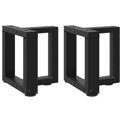 Gambe per Tavolino da CaffÃ¨ a Forma di T 2 pz Nere 30x25x(30-31) cm Acciaio