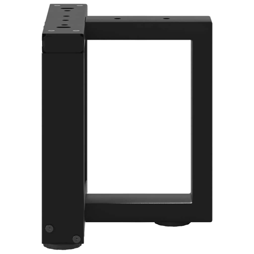 Gambe per Tavolino da CaffÃ¨ a Forma di T 2 pz Nere 30x25x(30-31) cm Acciaio