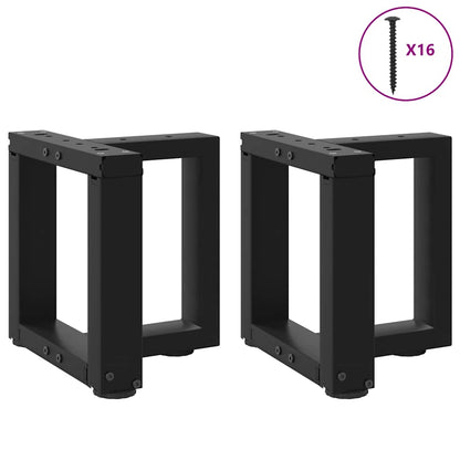 Gambe per Tavolino da CaffÃ¨ a Forma di T 2 pz Nere 30x25x(30-31) cm Acciaio