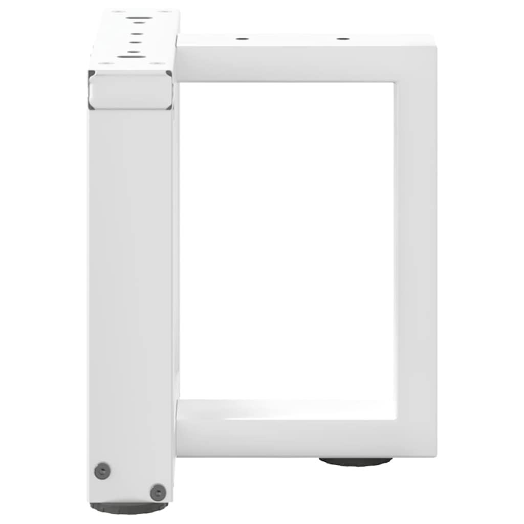 Gambe per Tavolino da CaffÃ¨ a Forma di T 2 pz Bianche 30x25x(30-31) cm Acciaio