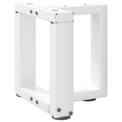 Gambe per Tavolino da CaffÃ¨ a Forma di T 2 pz Bianche 30x25x(30-31) cm Acciaio
