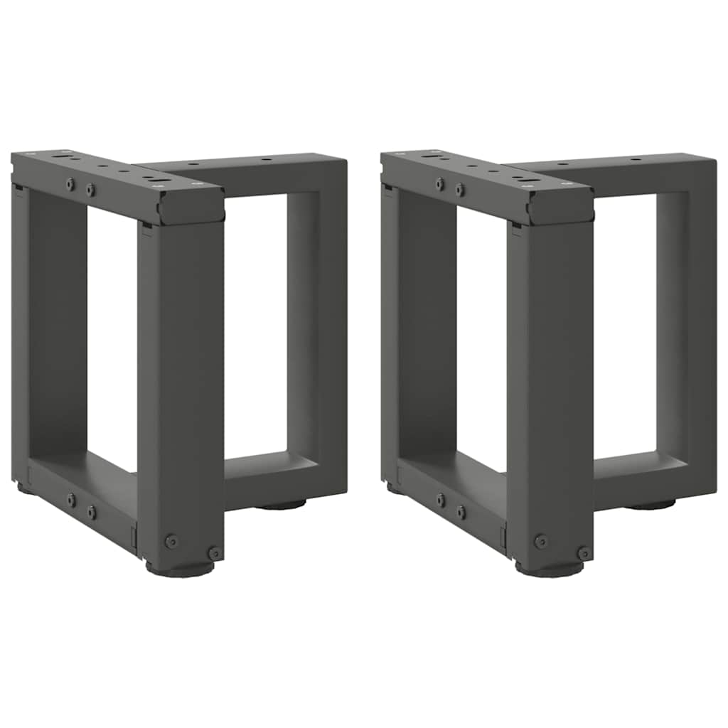 Gambe per Tavolino da CaffÃ¨ a Forma di T 2 pz Antracite 30x25x(30-31) cm Acciaio