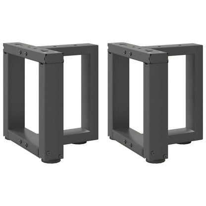 Gambe per Tavolino da CaffÃ¨ a Forma di T 2 pz Antracite 30x25x(30-31) cm Acciaio