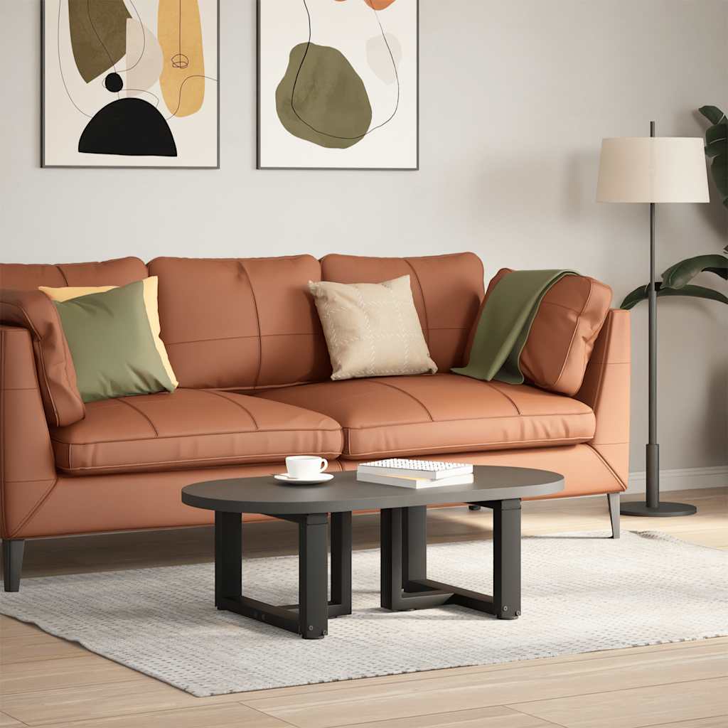 Gambe per Tavolino da CaffÃ¨ a Forma di T 2 pz Nere 40x25x(30-31) cm Acciaio