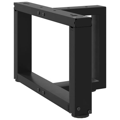 Gambe per Tavolino da CaffÃ¨ a Forma di T 2 pz Nere 40x25x(30-31) cm Acciaio
