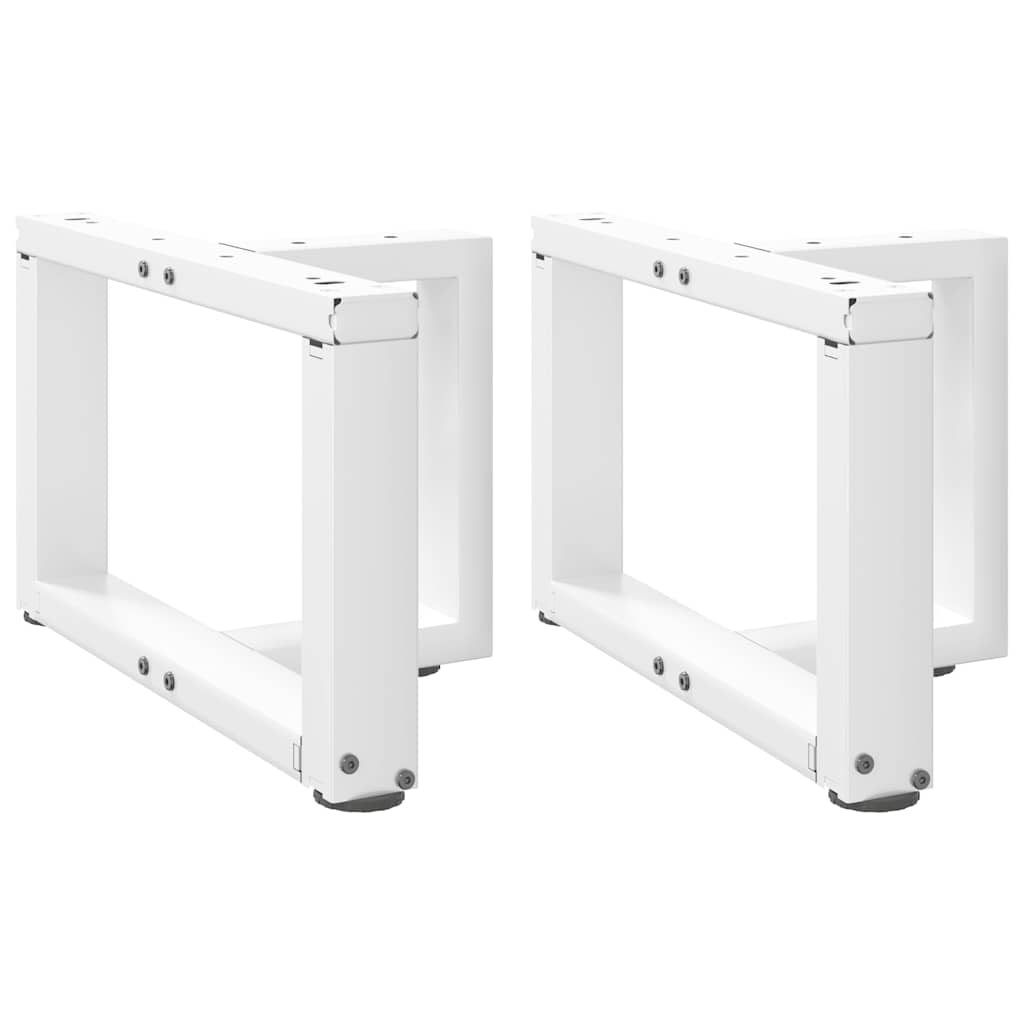 Gambe per Tavolino da CaffÃ¨ a Forma di T 2 pz Bianche 40x25x(30-31) cm Acciaio