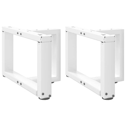 Gambe per Tavolino da CaffÃ¨ a Forma di T 2 pz Bianche 40x25x(30-31) cm Acciaio