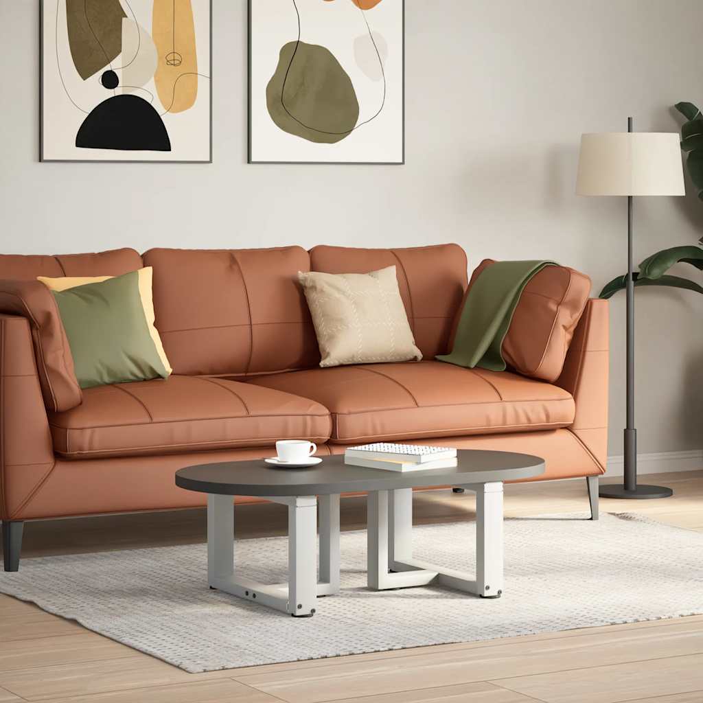 Gambe per Tavolino da CaffÃ¨ a Forma di T 2 pz Bianche 40x25x(30-31) cm Acciaio