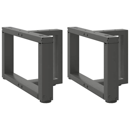 Gambe per Tavolino da CaffÃ¨ a Forma di T 2 pz Antracite 40x25x(30-31) cm Acciaio