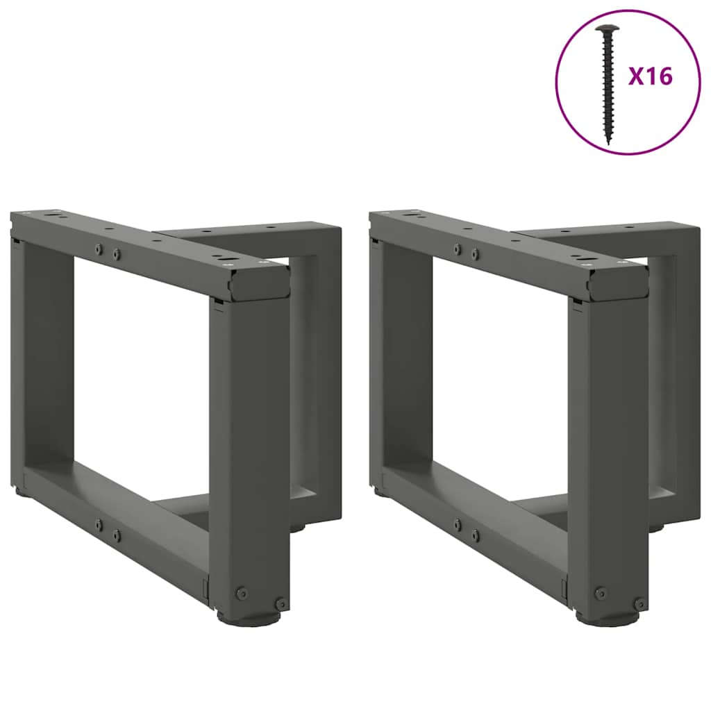 Gambe per Tavolino da CaffÃ¨ a Forma di T 2 pz Antracite 40x25x(30-31) cm Acciaio